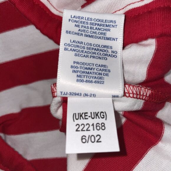 Vintage NWT Tommy Jeans Striped Shirt Nautical Y2K Red White X-Large XL Hilfiger - Picture 13 of 13
